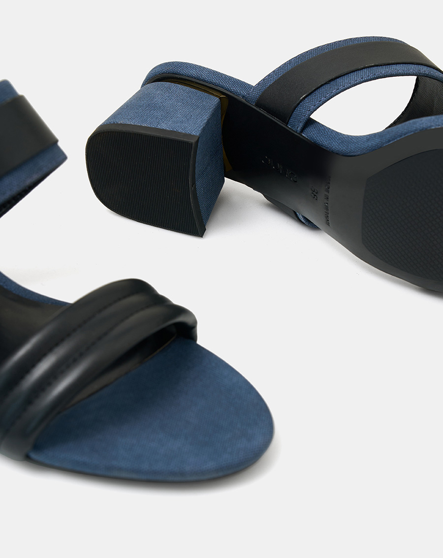 Giày Sandal Nữ 5cm Thời Trang JUNO Gót Trụ Thấp Quai Ngang Phối Khóa SD05105