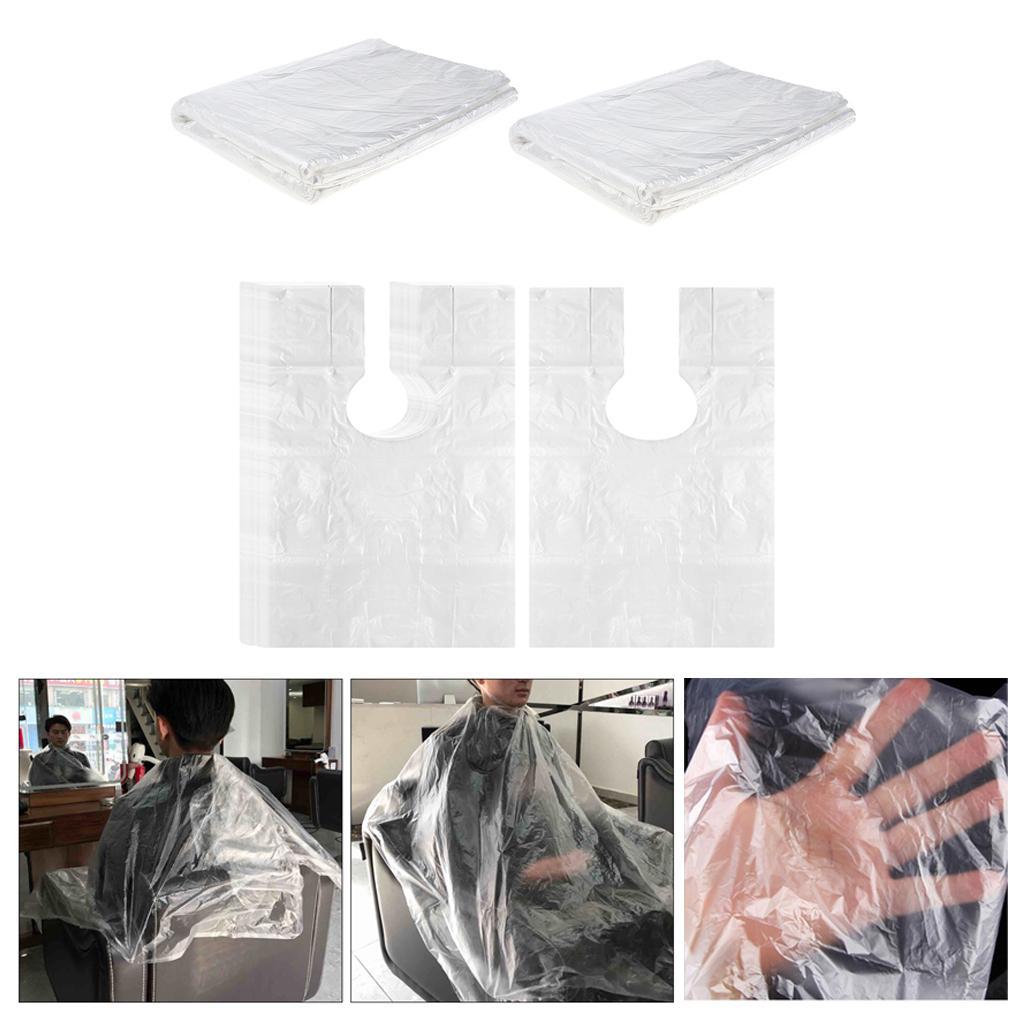 200pcs Disposable Hair Cutting Cape Salon Gown Barber Shop Capes Transparent