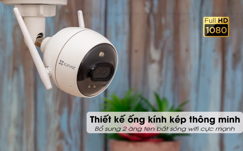 Camera Wifi EZVIZ ngoài trời C3X có màu ban đêm, báo động công nghệ AI - Hàng chính hãng