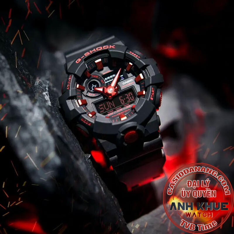 Đồng hồ nam dây nhựa Casio G-Shock chính hãng Anh Khuê GA-700BNR-1ADR (53mm)