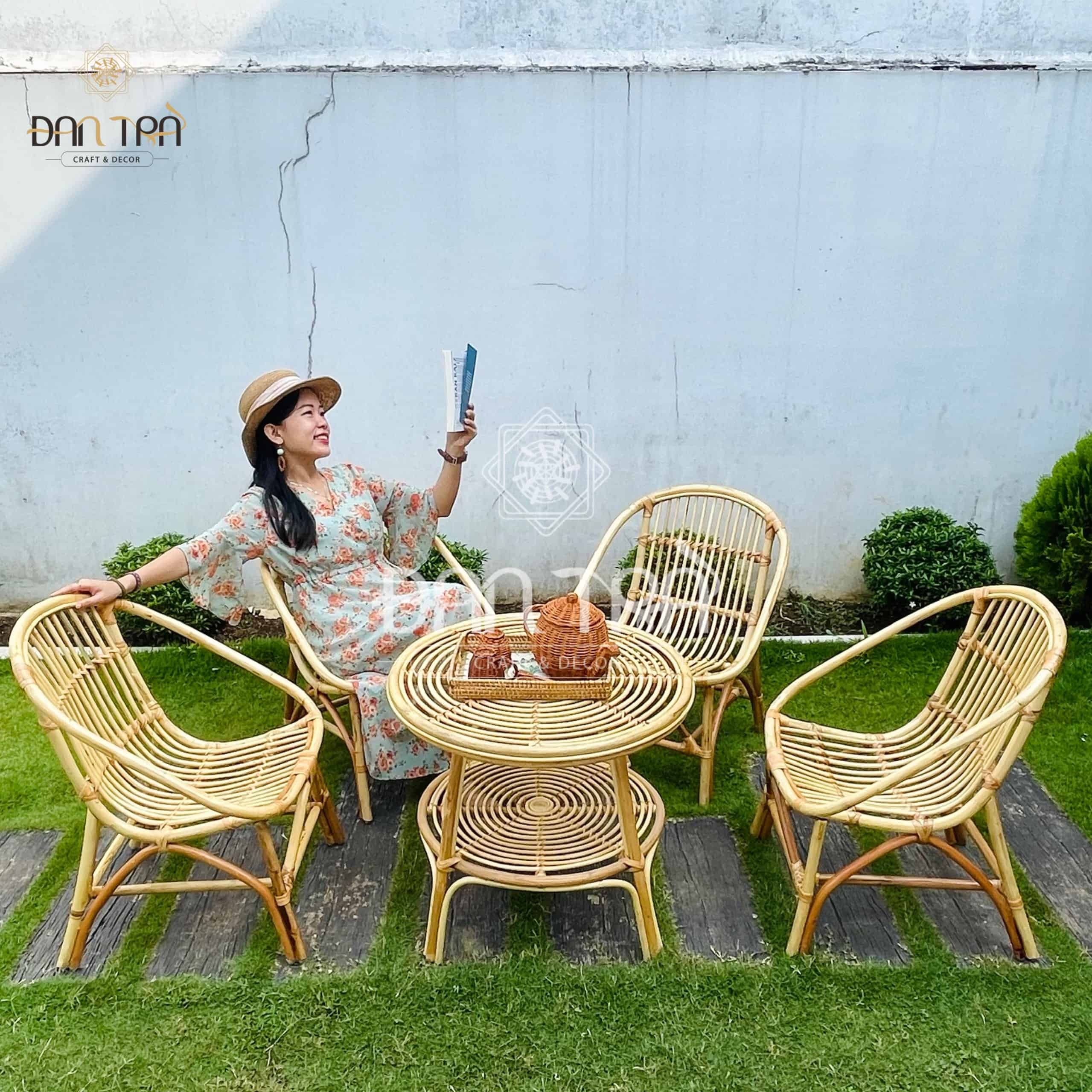 Ghế Mây Sò Coffee Ban Công, Ghế Cafe Mây Cao Cấp Thư Giãn - ĐAN TRÀ Nội Thất Mây Tre Đan