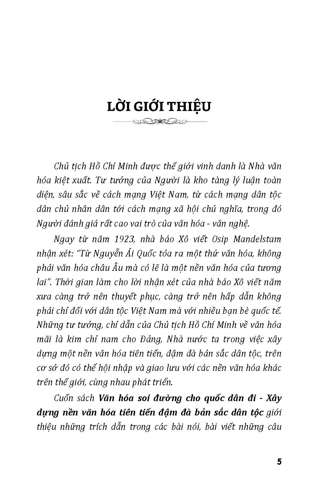 Văn Hoá Soi Đường Cho Quốc Dân Đi - Xây Dựng Nền Văn Hoá Tiên Tiến Đậm Đà Bản Sắc Dân Tộc