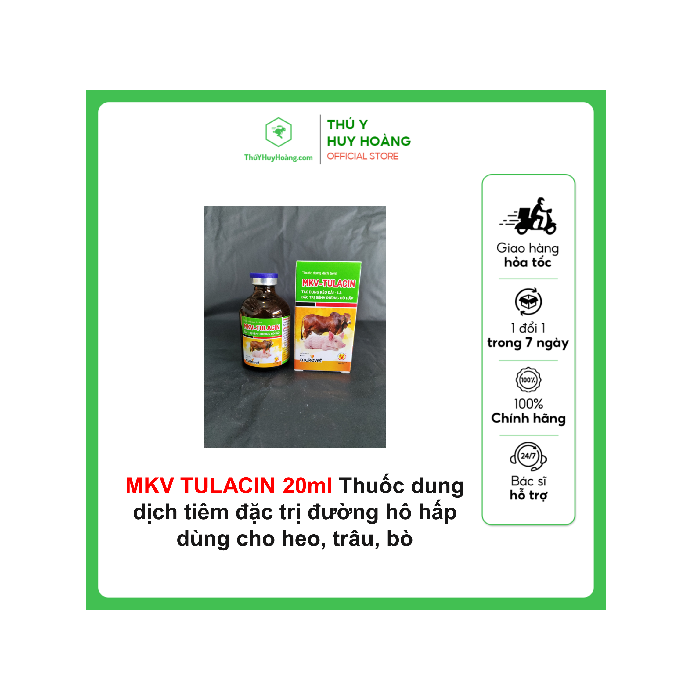 Thuốc dung dịch tiêm MKV TULACIN Tác dụng kéo dài LA, chuyên bệnh đường hô hấp