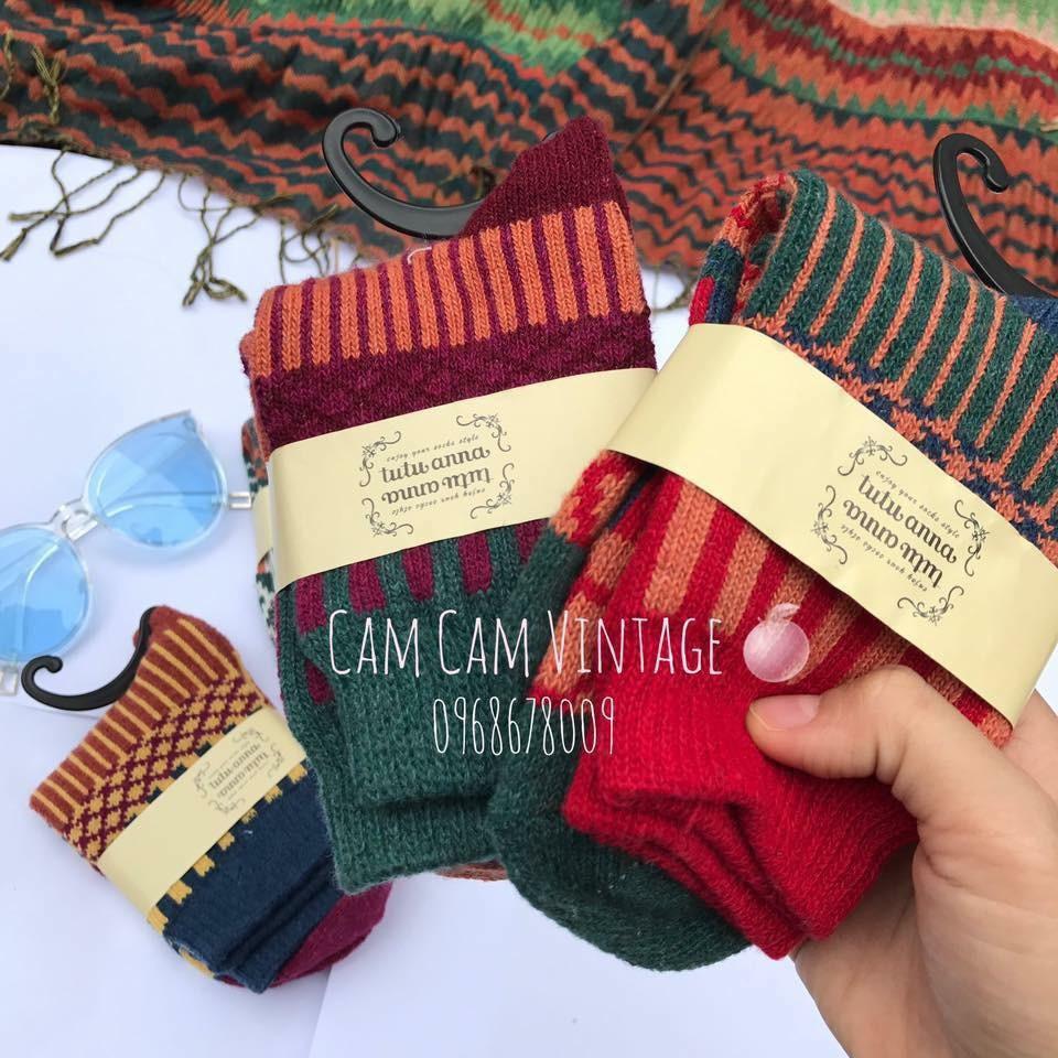 TẤT CAO CỔ NAM VỚ CAO CỔ NỮ THỔ CẨM - CAM CAM VINTAGE