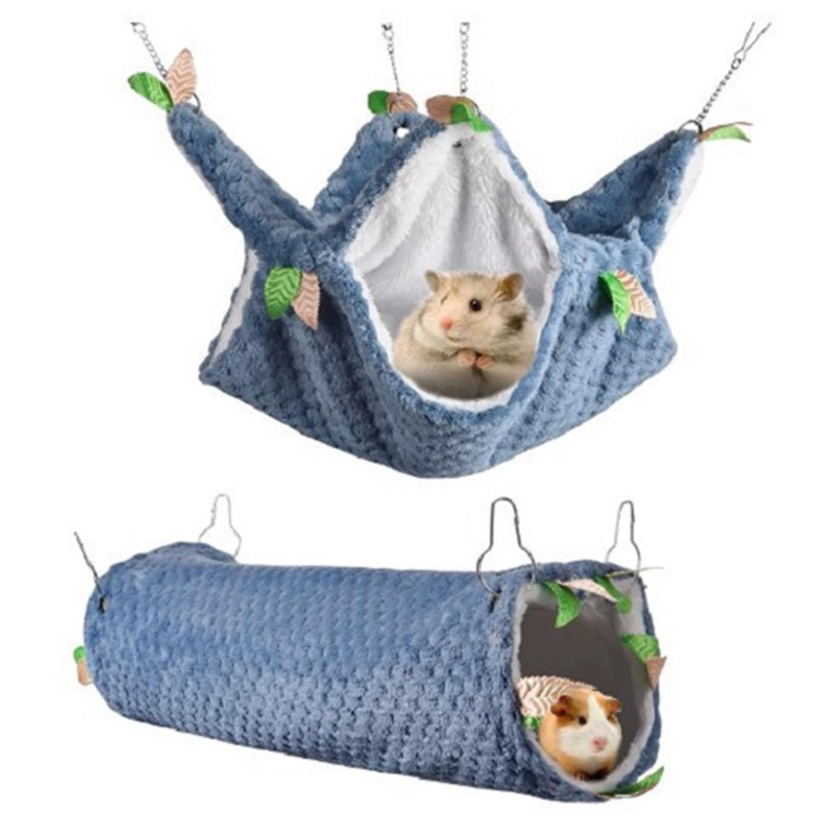 Winter Warm Hamster Bed, Hanging Hammock House Cave Nest Mats, Hideout Supplies for Hedgehog Bird Small Animal Bed