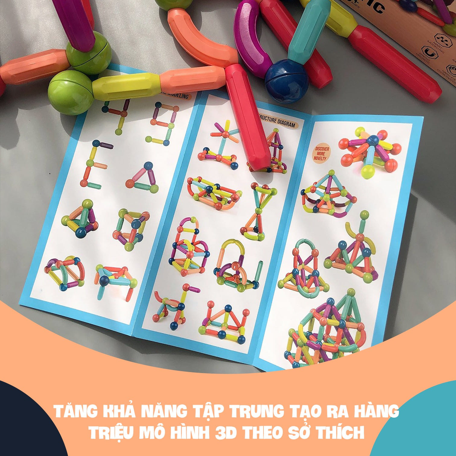 ĐỒ CHƠI XẾP HÌNH NAM CHÂM 42 CHI TIẾT