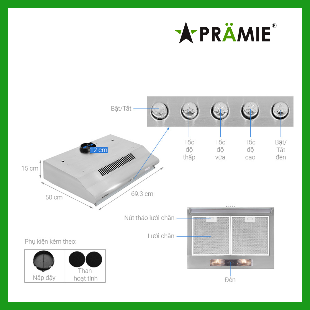 Máy Hút Mùi Cổ Điển Pramie CL9S-700 _Hàng nhập khẩu Thái Lan