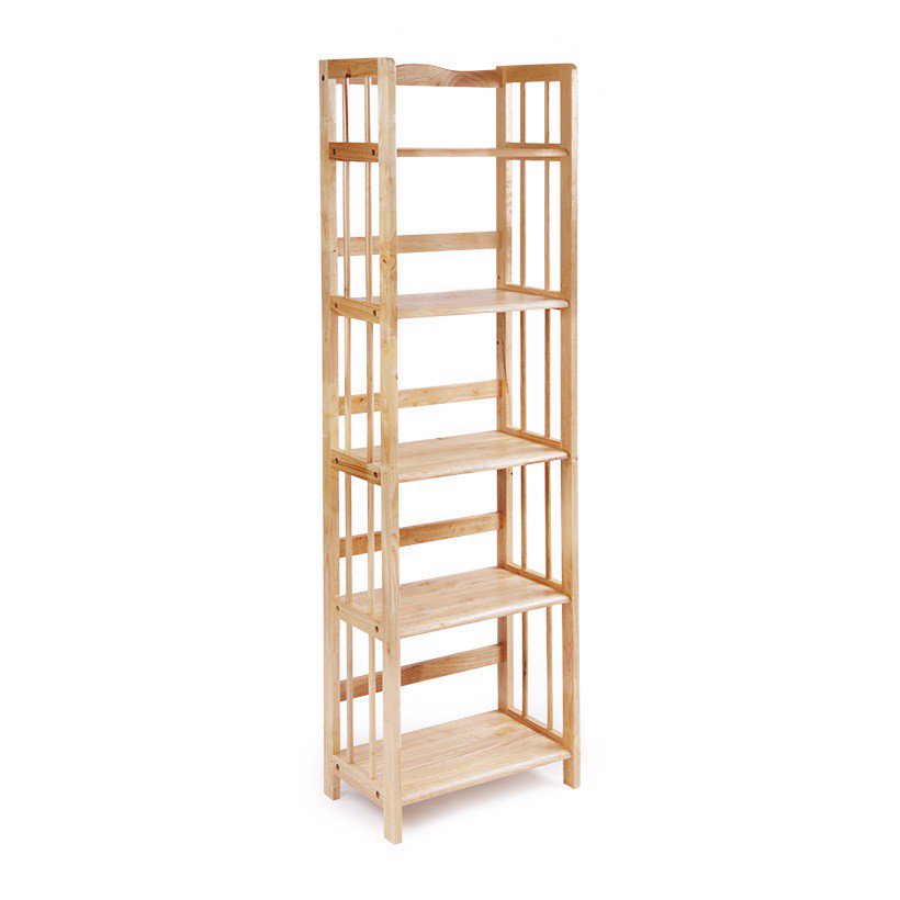Kệ sách 50cm, 5 tầng gỗ cao su