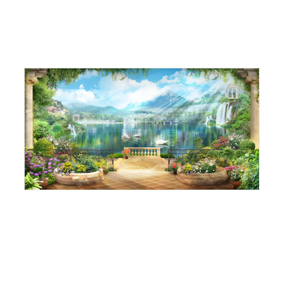Tranh dán tường cửa sổ 3D | Tranh trang trí 3D | Tranh phong cảnh đẹp | T3DMN 309