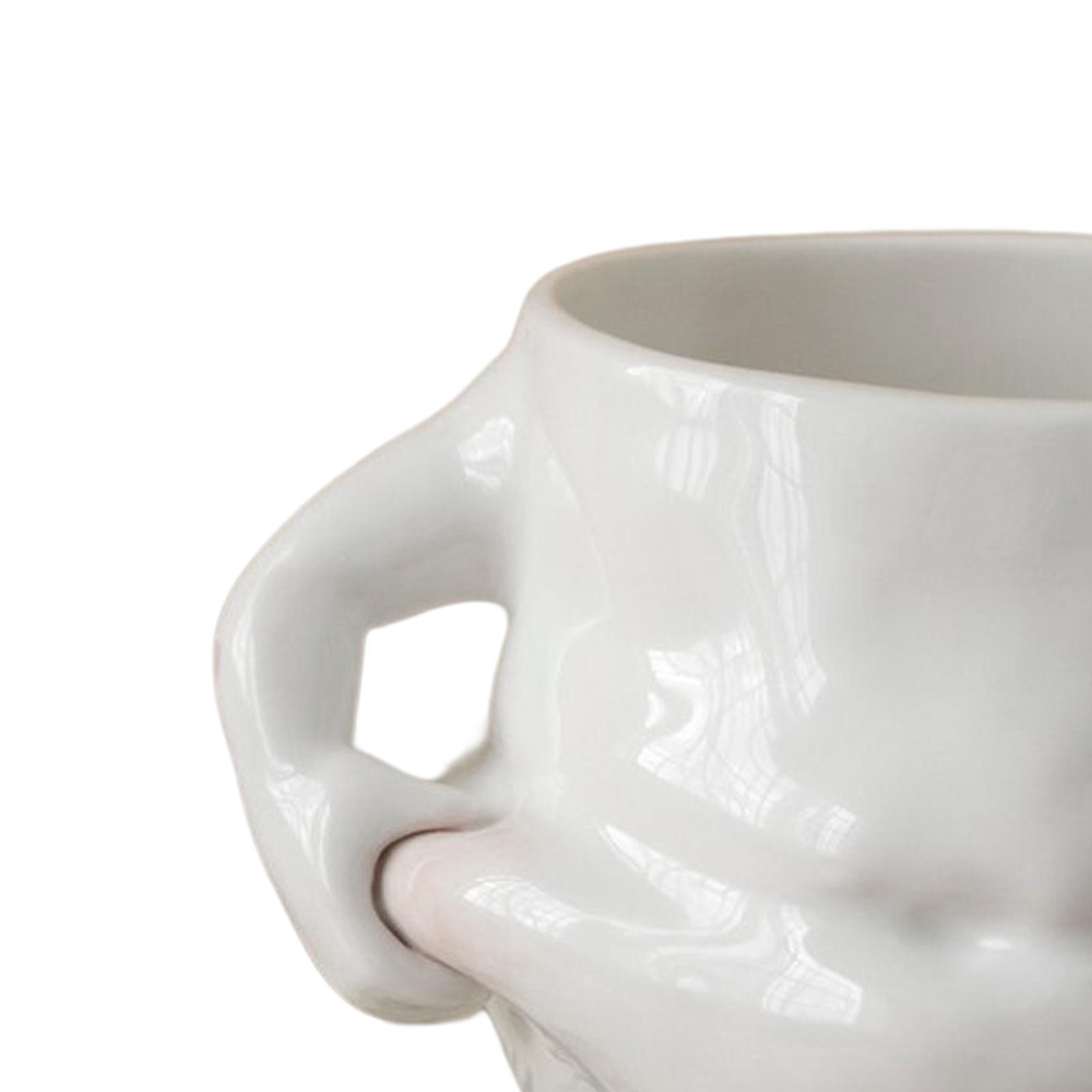 Funny Ceramic Coffee Mug Water Cup White with Handles for Wedding Home