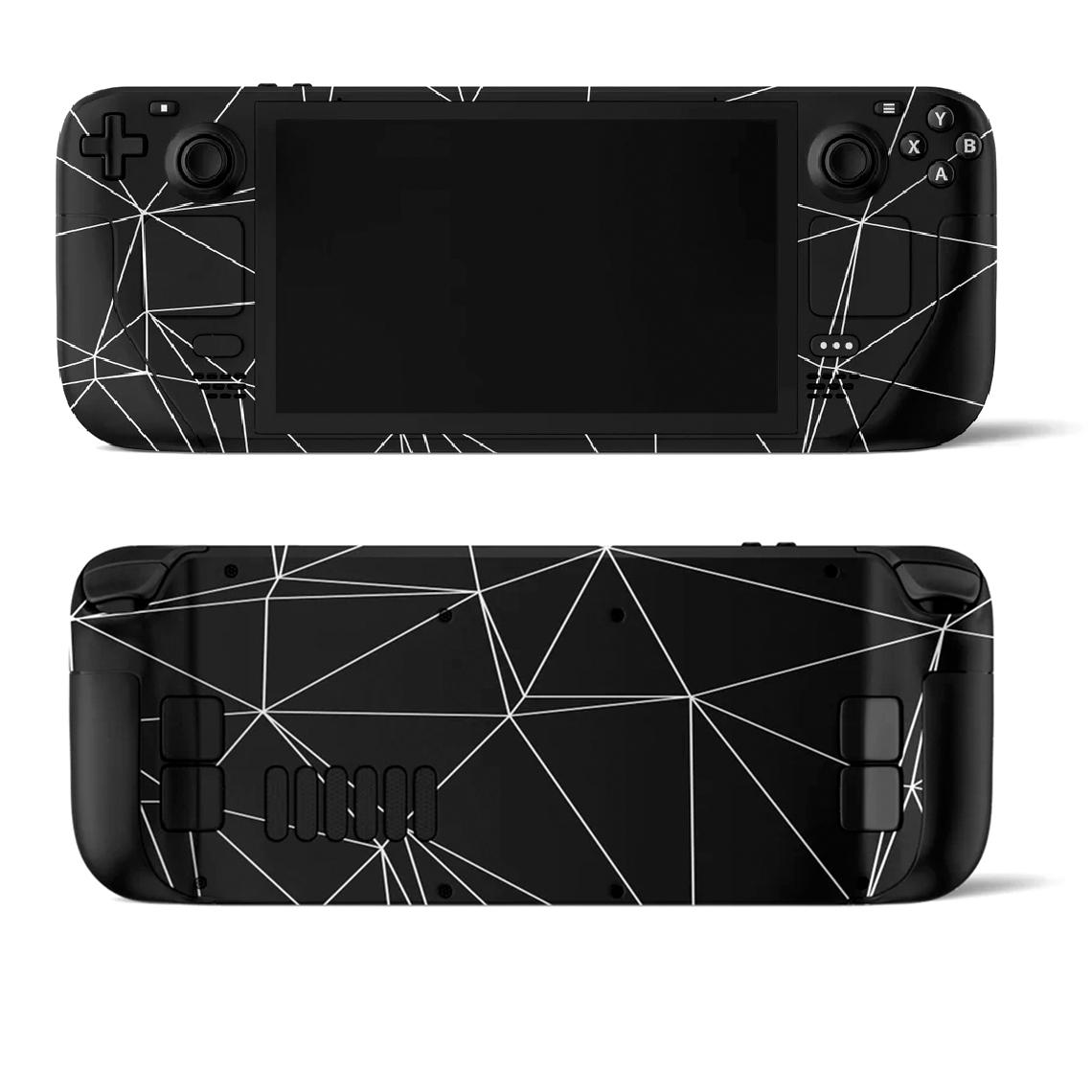 Skin decal dán Steam Deck mẫu Geometry White Lines on Black