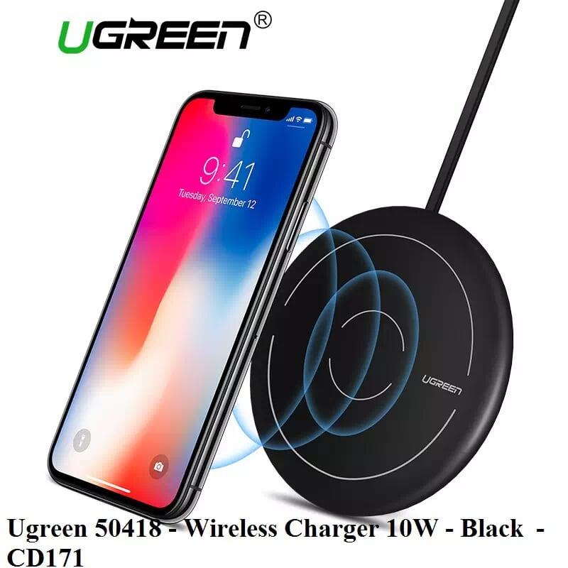 Ugreen UG50418CD171TK 10W màu Đen Đế sạc không dây hỗ trợ sạc nhanh - HÀNG CHÍNH HÃNG