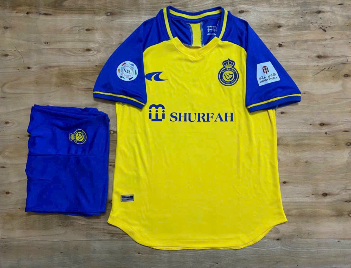 Quần Áo Bóng Đá, Áo Đá Banh CLB Al Nassr - Chuẩn Mẫu Thi Đấu - Vải Polyester Gai Thái