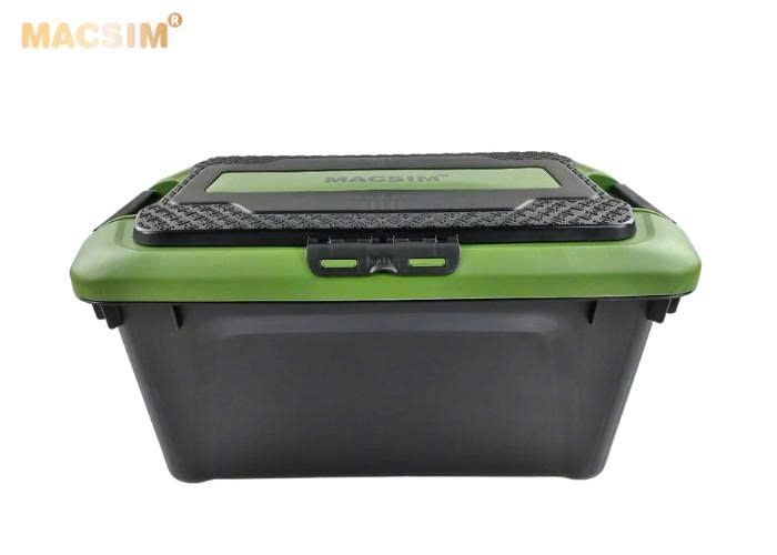 Hộp đựng đồ trên ô tô 60 lít kích thước màu đen xanh 59,5cm x 35,5cm x 35cm - hộp đựng đồ trong cốp ô tô nhãn hiệu Macsim chất liệu PP cao cấp