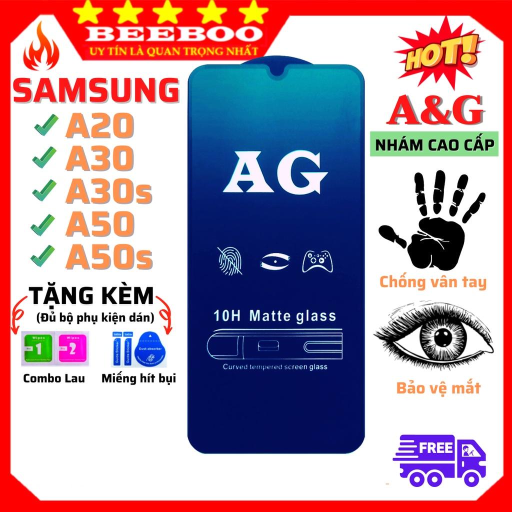 Kính Cường Lực Dành Cho Điện Thoại Samsung A20/A30/A30S/A50/A50S - Full màn hình - Nhám phủ Nano - Chống vân tay