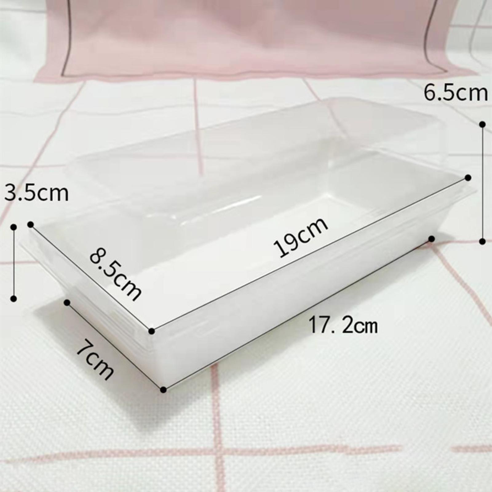 50Pcs Food Boxes with Clear Lid Tray Packaging Box for Roll Cakes Bread