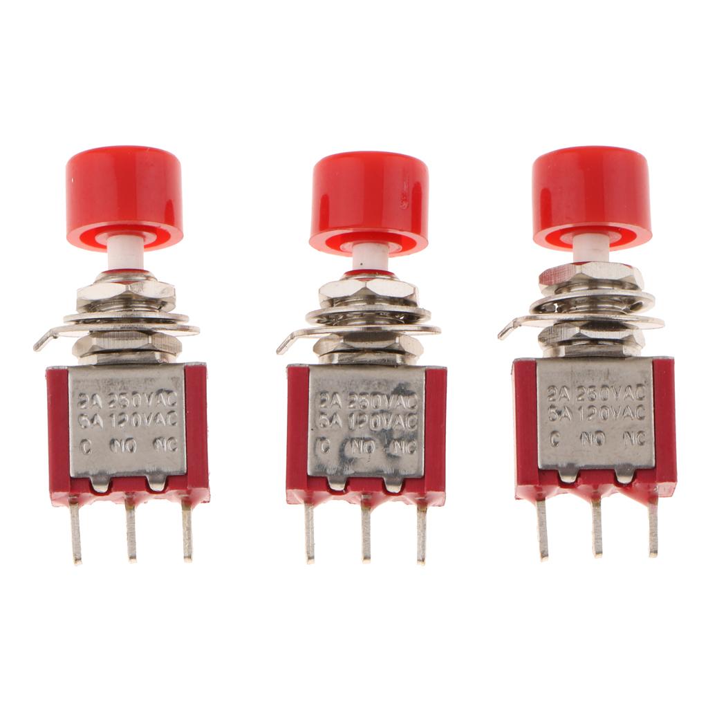3x AC250V 2A C-NO-NC 2 Position 3 Terminals Toggle Switch w Waterproof Boot