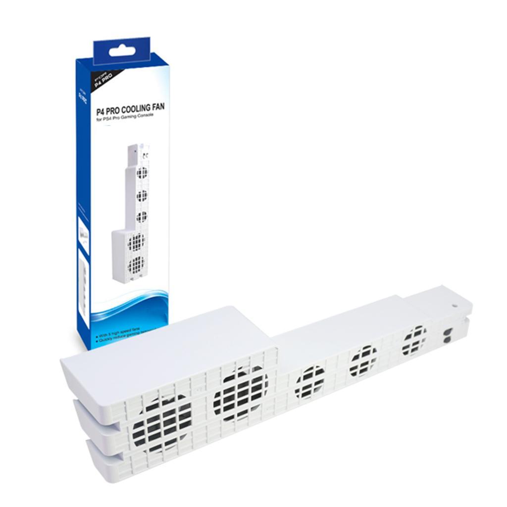 5 Fan Temperature Control Cooling Fan for Console White