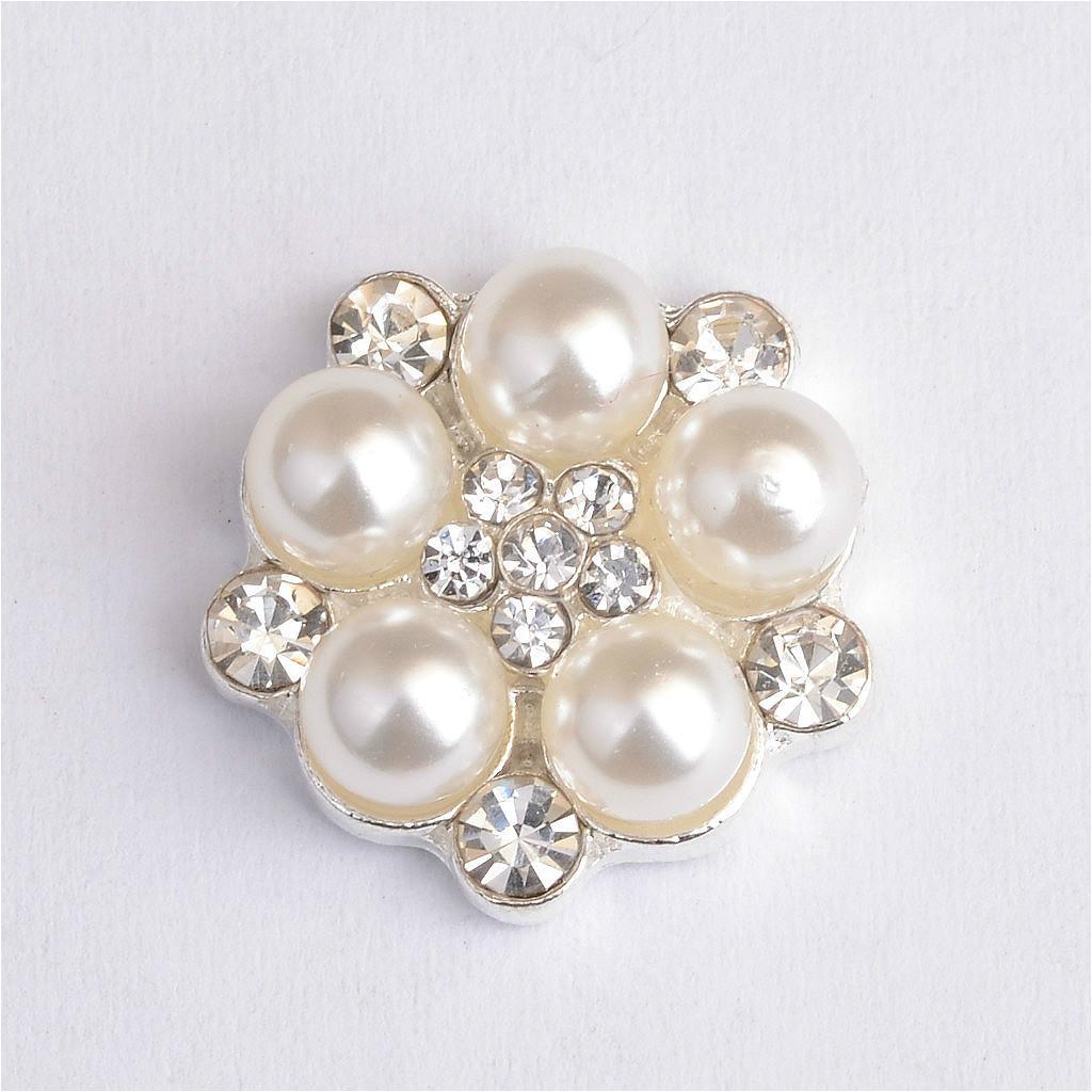 4-20pack 10 Pieces Flatback Embellishment Buttons Pear Flower Wedding