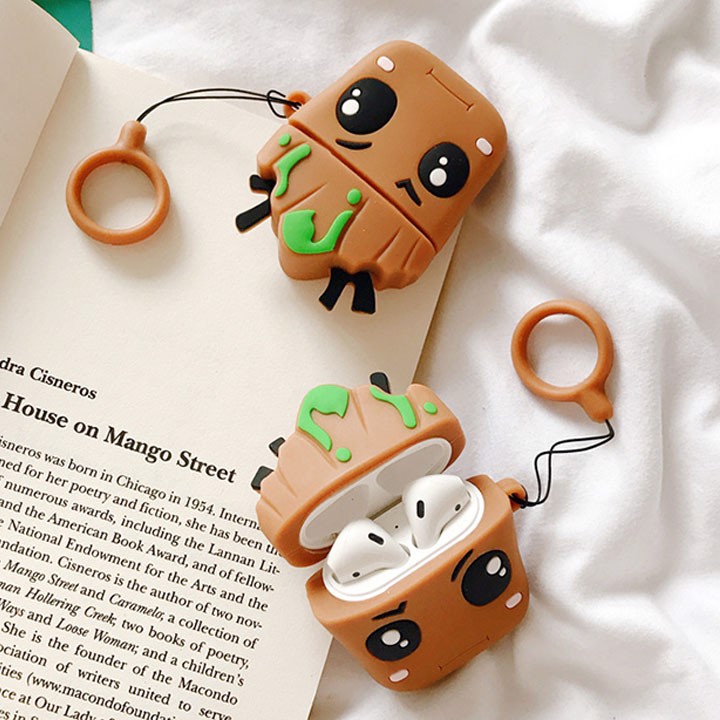 Túi silicon cho tai nghe Airpods mẫu 3D Người Cây