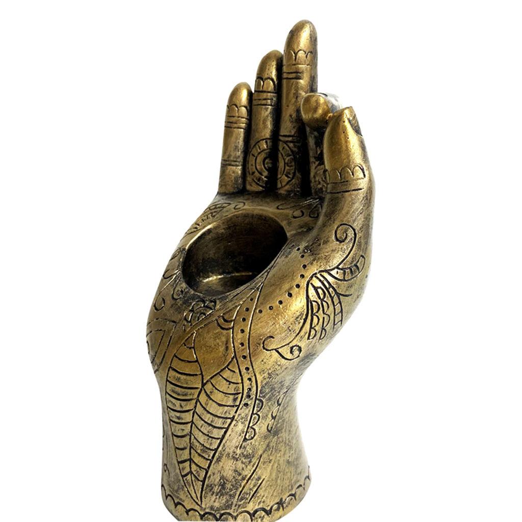 Buddha Yoga Mudra Hand Shape Candle Holder Meditation Room Home Zen Ornament