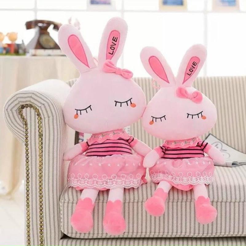Gấu bông THỎ HỒNG LOVE MẮT NGỦ