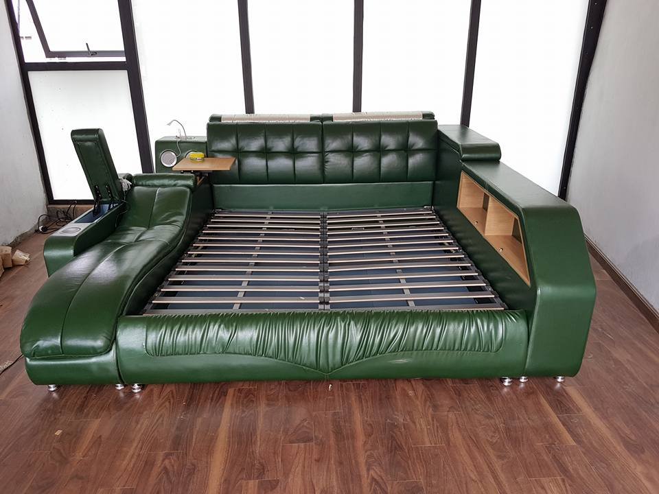 Giường ngủ Juno Sofa cao cấp có thành massage Kt 1m6 x 2m hoặc 1m8 x 2m