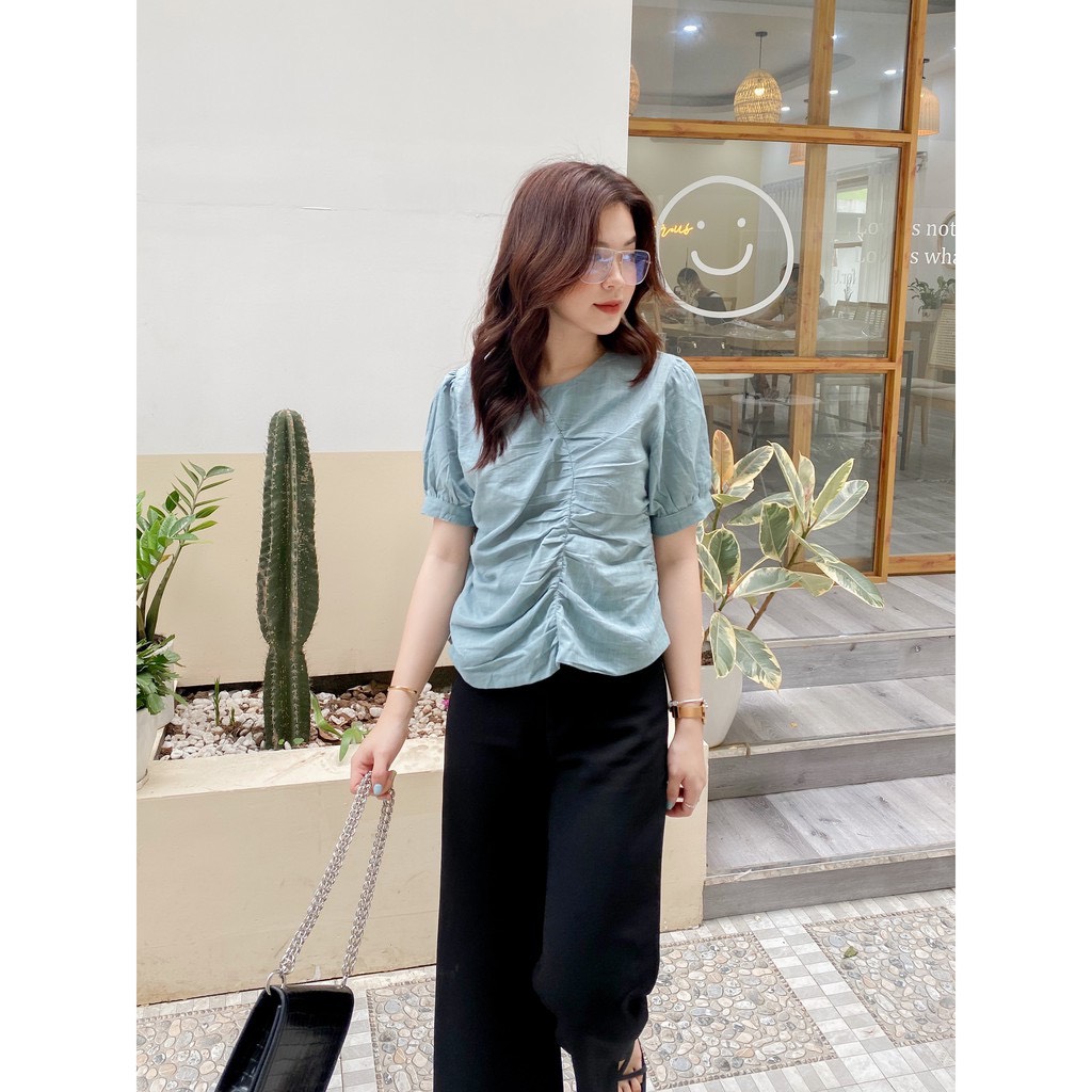 YU CHERRY | Áo nữ Linen Wavy Top YA341