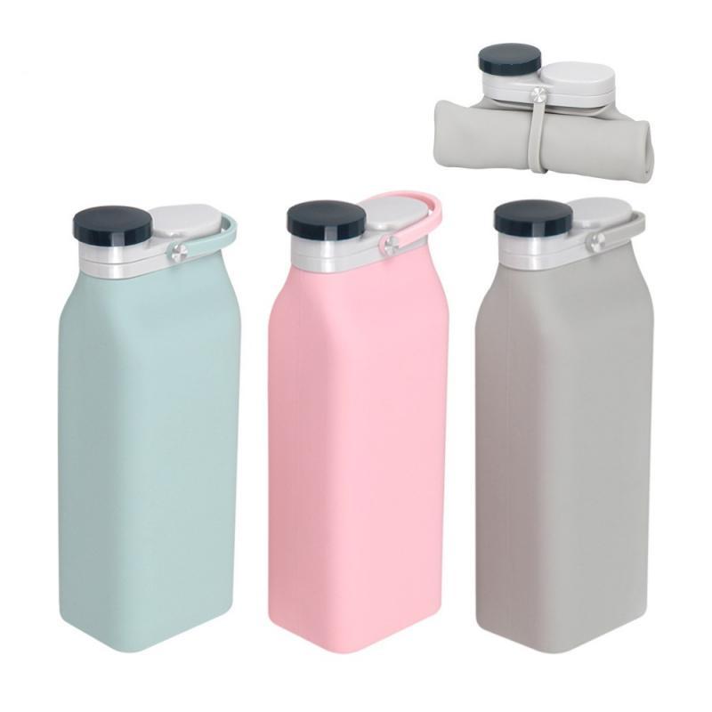 600ml Collapsible Silicone Drink Water Bottle Folding Kettle Cup Travel Sports Drink Water Bottle Kettle Outdoor