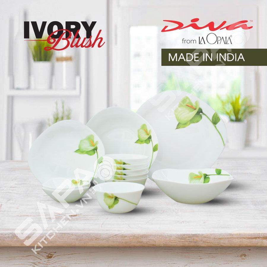 Bộ 6 chén cơm thủy tinh Diva Ivory A.S (La Opala)- Hàng nhập khẩu