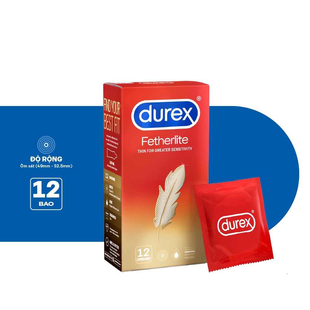 Bao cao su Durex Fetherlite Hộp 12 Bao