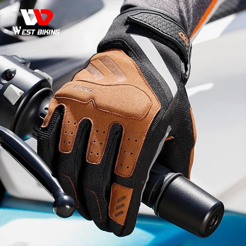 Găng tay chạy xe máy/xe đạp WEST BIKING chống sốc chống va chạm có thể dùng màn hình cảm ứng tiện lợi