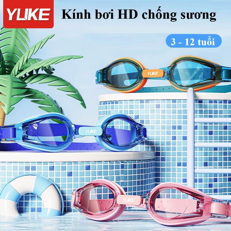 Kính bơi trẻ em YUKE SC22 kính HD/ chống sương/ chống nước/ nhập khẩu (lỗi đổi trả miễn phí)Tặng Kèm Hộp