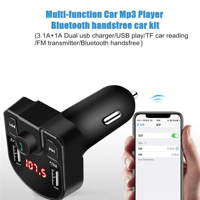 Thiết bị phát nhạc/FM gắn xe hơi bluetooth có 2 cổng USB đa năng tiện dụng