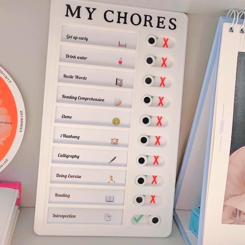 Bảng my chores và to do list rèn tính kỹ luật cho con yêu, công cụ giúp trẻ tự giác và lên kế hoạch montessori