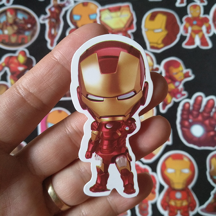 Bộ Sticker dán cao cấp chủ đề IRON MAN - NGƯỜI SẮT - Dùng dán Xe, dán mũ bảo hiểm, dán Laptop