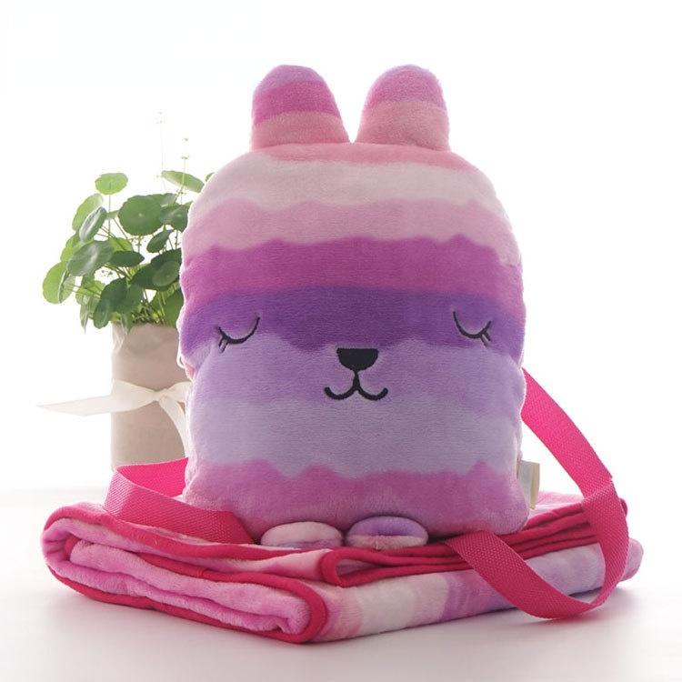 Trẻ Em Chăn Làm Dày Hoạt Hình Ba Lô Du Lịch Dệt Kim Dép Nỉ Chăn Đầm Ngủ Cho Bé Chăn