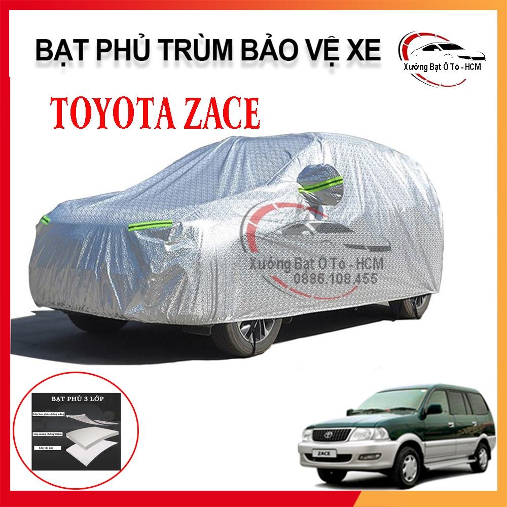 Bạt Phủ Xe Ô Tô 3 Lớp Tráng Nhôm Cao Cấp, Áo Trùm Bảo Vệ Xe TOYOTA ZACE, Bạc Phủ Trùm Bảo Vệ Che Nắng