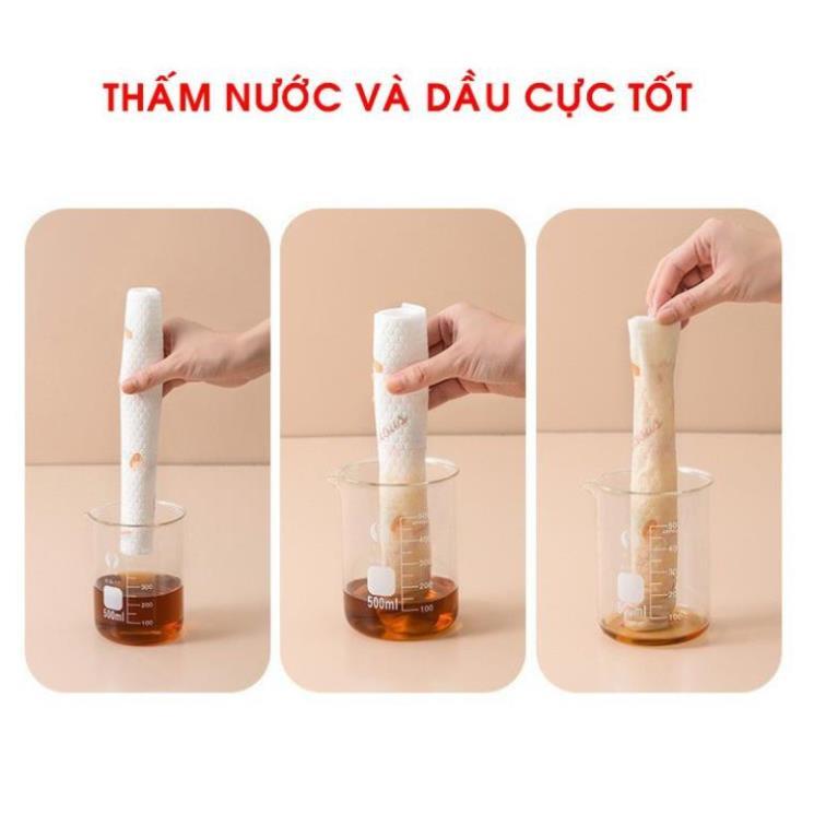 Cuộn giấy lau dầu mỡ - đa năng , 1 cuộn 50Tờ - Kích Thước 23 x 23 có thể giặt lại được - Cẩm Nhi store