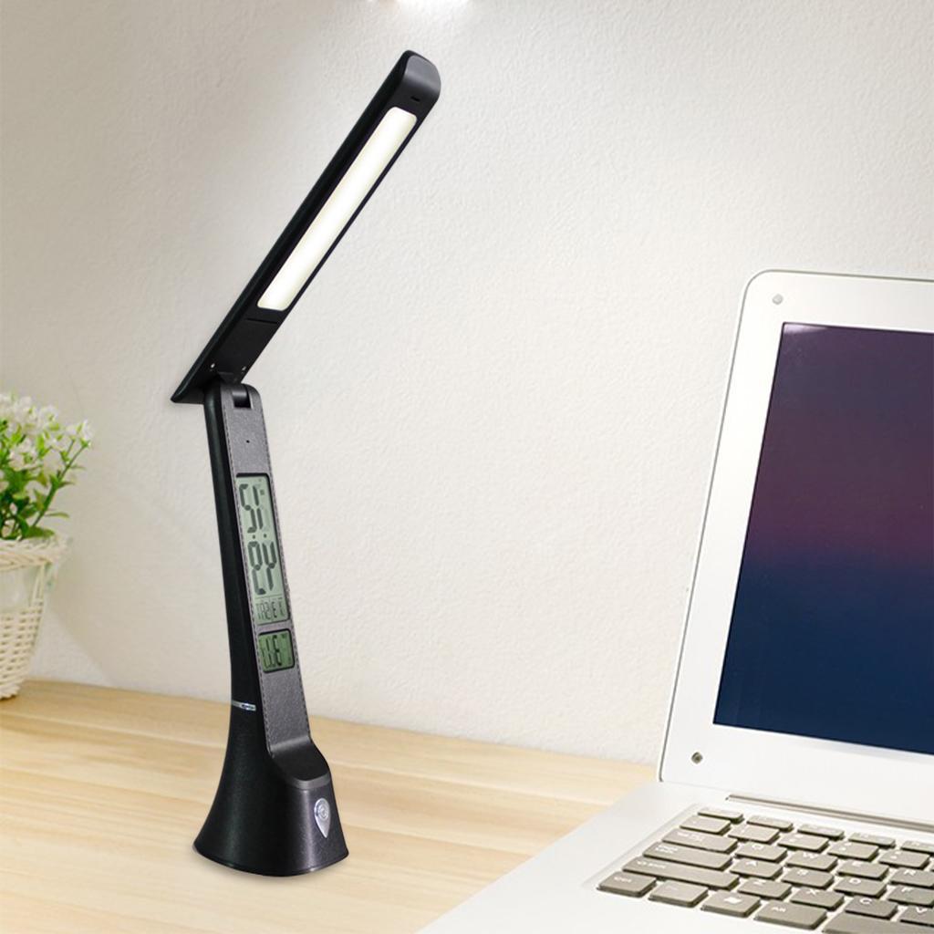 LED Desk Lamp Stepless Dimmable Folding Reading Light for Home Office White