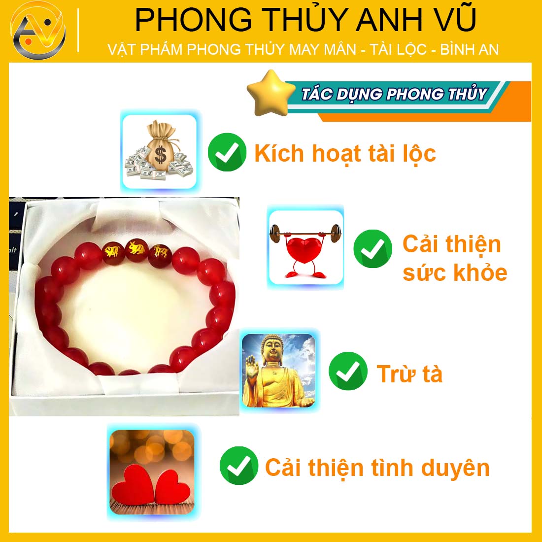 Vòng tay 12 con giáp hợi mão mùi đã khai quang - chất liệu mã não đỏ tự nhiên - size 8 10 12ly - may mắn tài lộc - Vòng Tam Hợp Anh Vũ