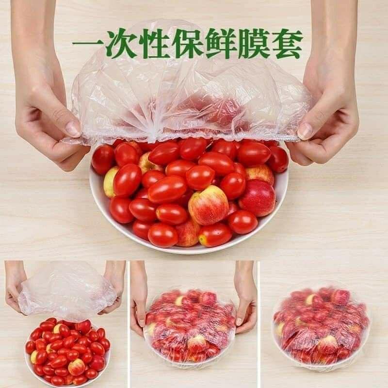 Màng bọc thực phẩm co giãn siêu dai có chun hình túi gấu set 100 chiếc Shop