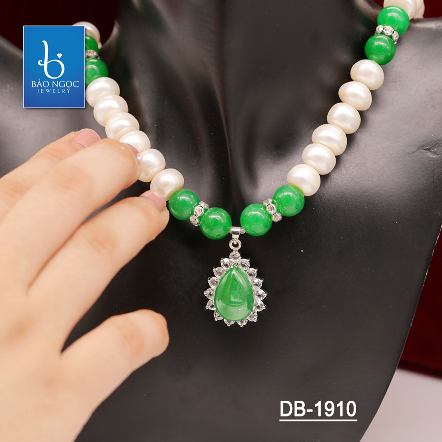 Chuỗi Ngọc Trai Nuôi Nước Ngọt Tự Nhiên Kết Hợp Đá Mã Não - DB1910 - Bảo Ngọc Jewelry