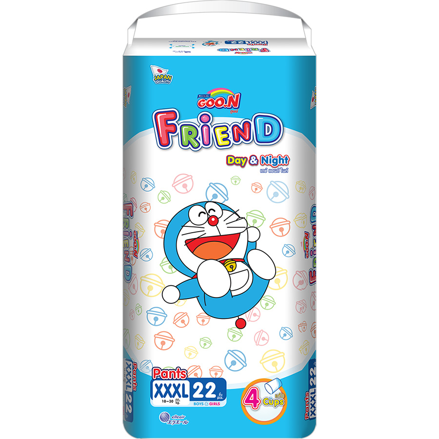 Combo 3 Tã quần Goon Friend Doremon mới gói cực đại XXXL22 (18kg ~ 30kg)