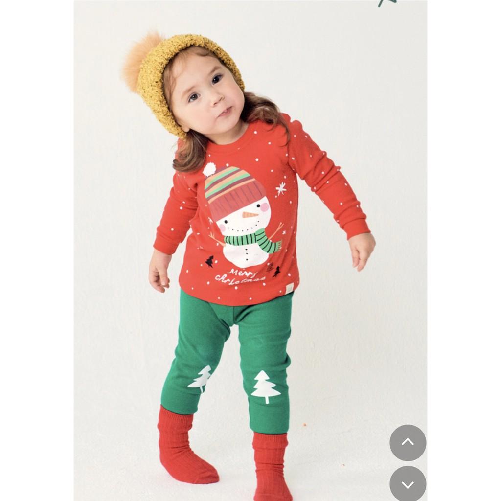 BỘ NOEL NGƯỜI TUYẾT ĐỎ NỘI ĐỊA HÀN, CHẤT THUN COTTON ORGANIC