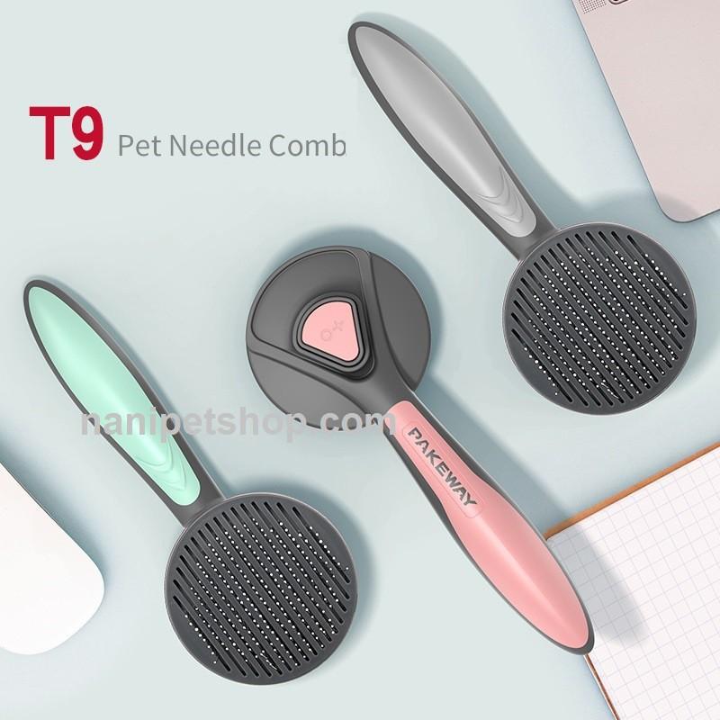 ️Siêu phẩm Lược chải lông chó mèo T9 Pakeway 3 màu siêu đẹp, Lược đẩy lông hình trứng Massage thú cưng - Nà Ní Pet Shop