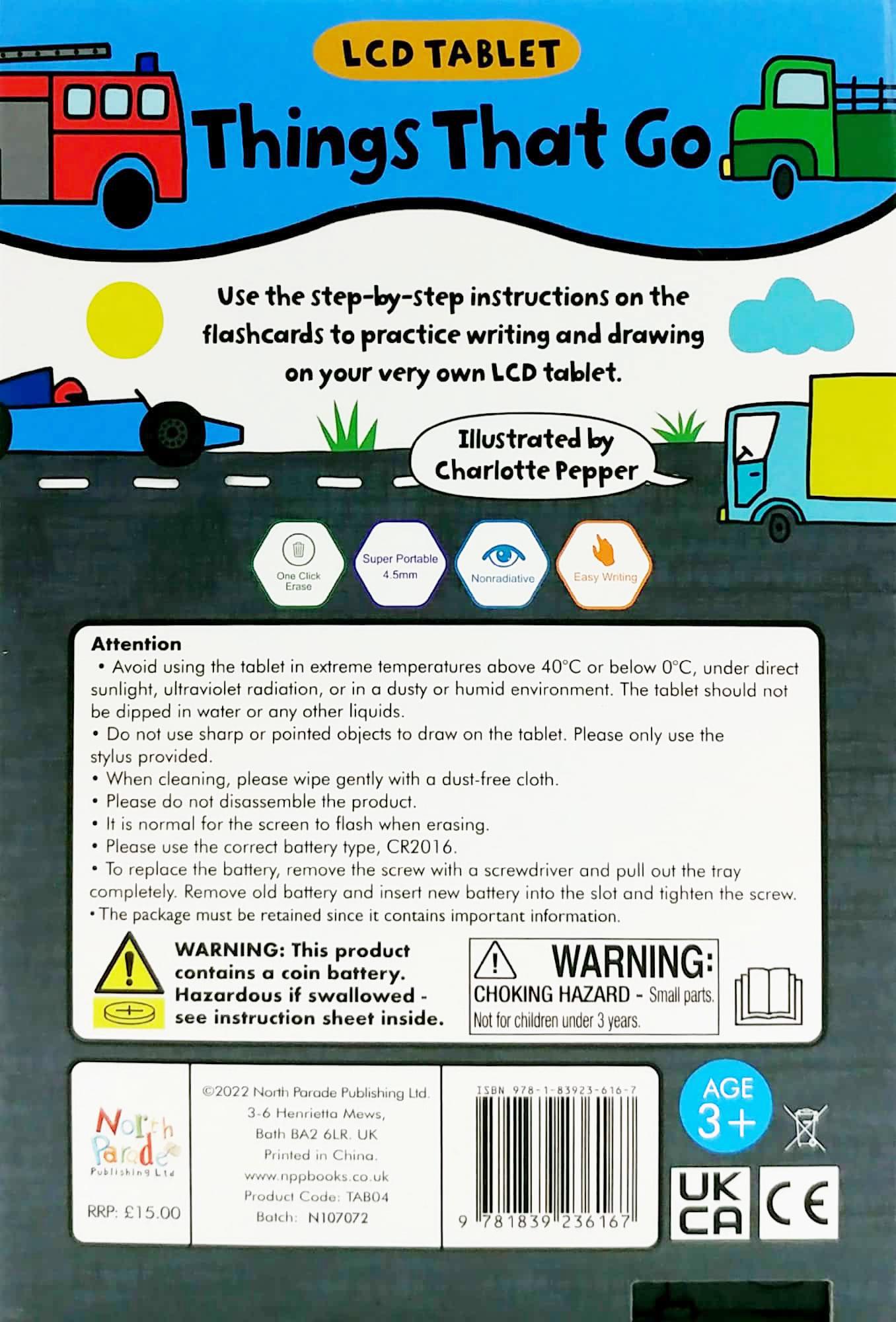 LCD Tablet & Flashcards - Things That Go