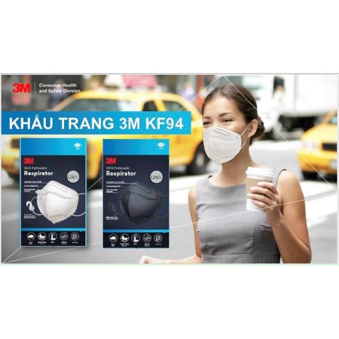 (Mua 1 tặng 1) Set 10 chiếc khẩu trang 3M 9013 Tiêu chuẩn KF94 trắng/ đen