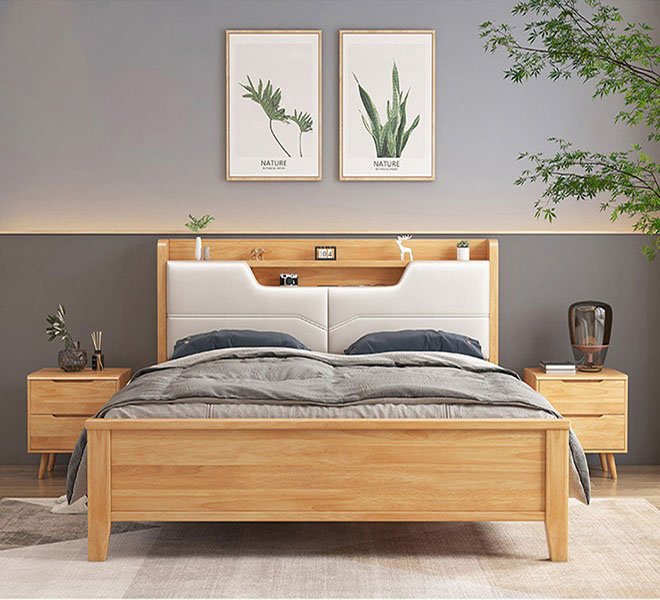 Giường ngủ bằng gỗ hiện đại kiểu dáng sang trọng