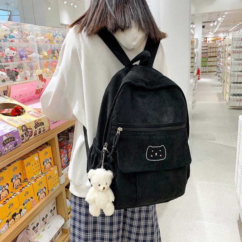 Balo vải nhung hoạt hình ulzzang xinh xắn